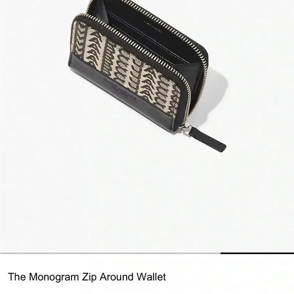 Marc Jacobs Black and Beige Monogram Wallet - Picture 4 of 6